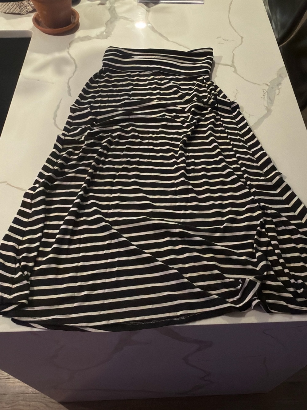 Mossimo Supply Co. Black and White Striped Maxi Skirt